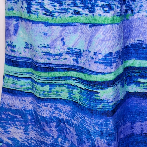 Gottex Blue Halter Tankini Swim Top Multi Watercolor Print Soft Cup - Picture 4 of 7